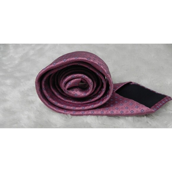 Men's Vintage John Henry Pink Geometric Dot Necktie - Picture 2 of 4